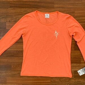 Carpe Diem Fishing Sun Shirt Women Medium New Peach/Orange Color UPF30+